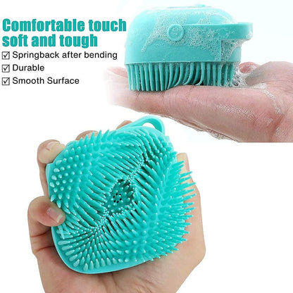 Soft Silicone Bath Brush with Hooks | Exfoliating Shower Scrubber for Men, Women & Babies | Quick Dry Body Cleaning Brush