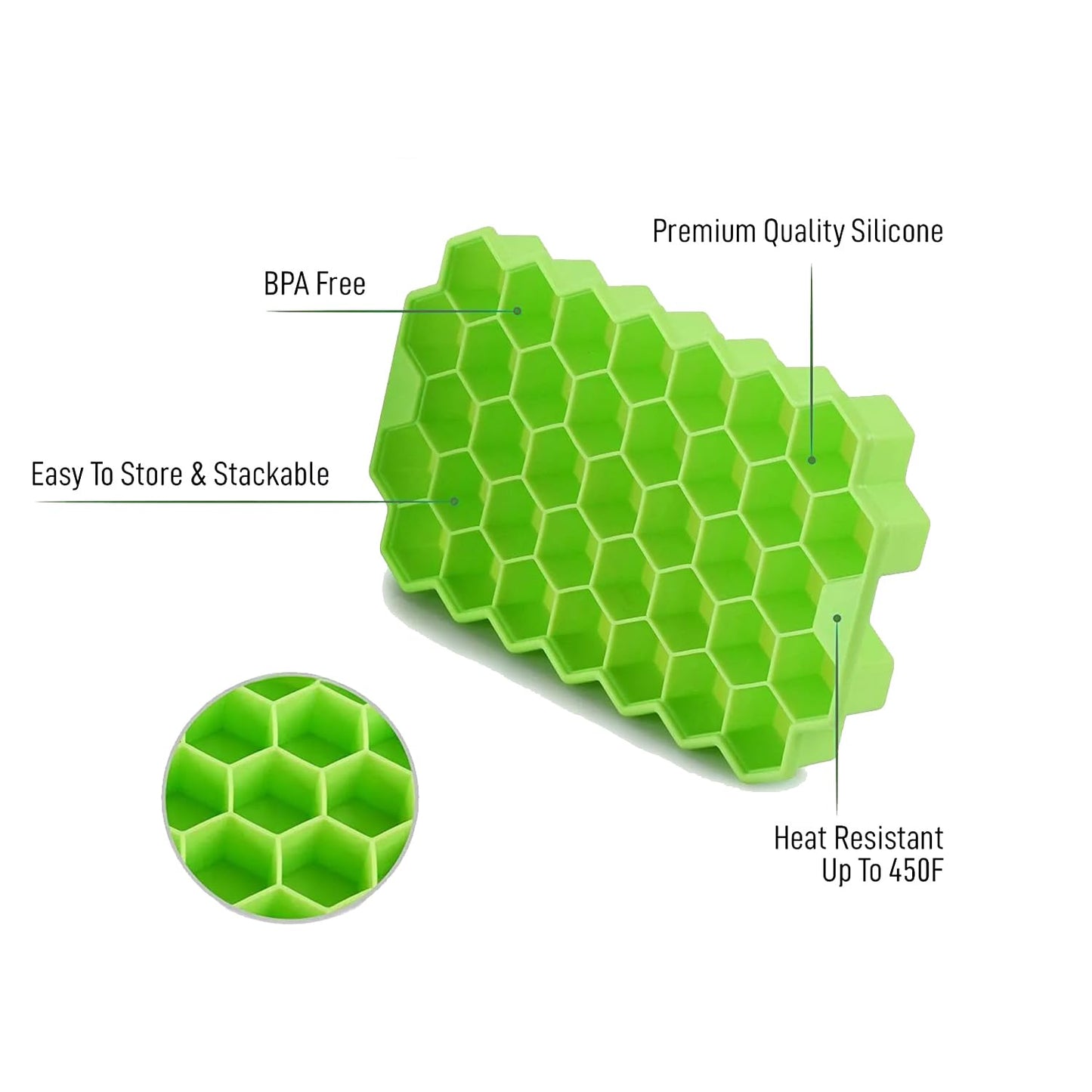 **Kitchen4U Silicone Ice Cube Tray | Flexible 37-Cube Tray for Drinks (1 Pc)** ❄️