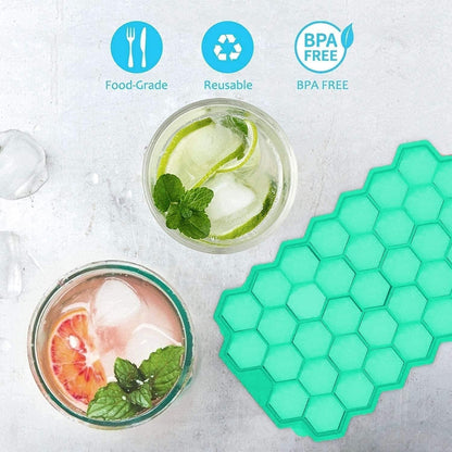 **Kitchen4U Silicone Ice Cube Tray | Flexible 37-Cube Tray for Drinks (1 Pc)** ❄️