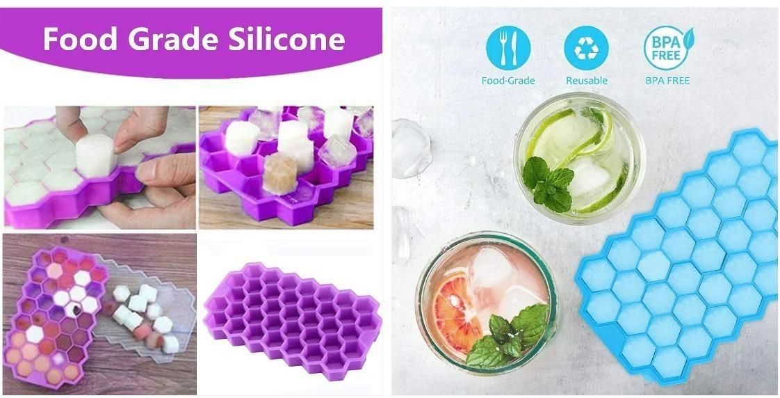 **Kitchen4U Silicone Ice Cube Tray | Flexible 37-Cube Tray for Drinks (1 Pc)** ❄️