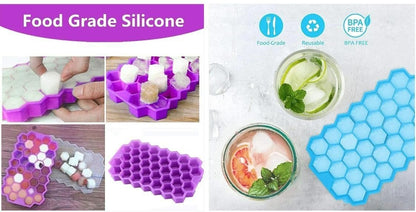 **Kitchen4U Silicone Ice Cube Tray | Flexible 37-Cube Tray for Drinks (1 Pc)** ❄️