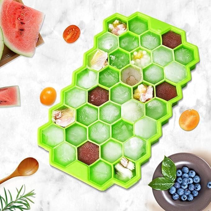 **Kitchen4U Silicone Ice Cube Tray | Flexible 37-Cube Tray for Drinks (1 Pc)** ❄️