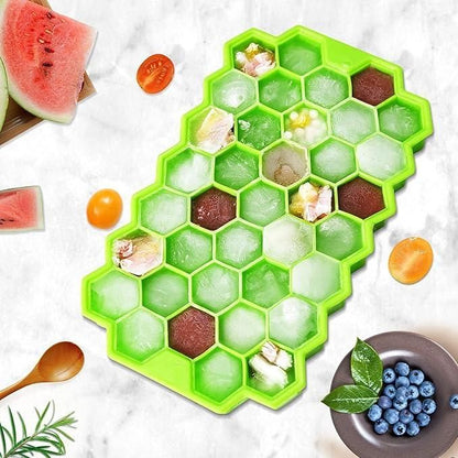 **Kitchen4U Silicone Ice Cube Tray | Flexible 37-Cube Tray for Drinks (1 Pc)** ❄️