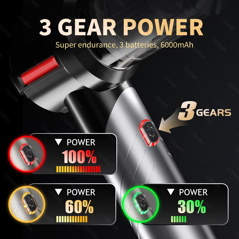 "Portable Cordless Car Vacuum Cleaner | High Power Rechargeable Mini Cleaner | Air Blower for Car & Home"